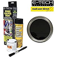 E-Tech Pintura para Pinza de Freno- Color Amarillo- Juego Completo con Limpiador y Cepillo.